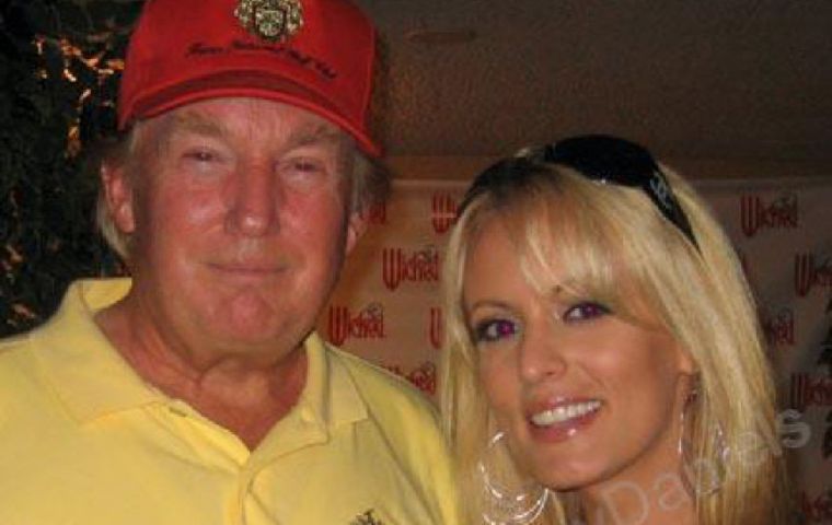 An actor in porn films told the Daily Beast she had been invited to join Trump when he was with Stephanie Clifford, who performs as Stormy Daniels. 