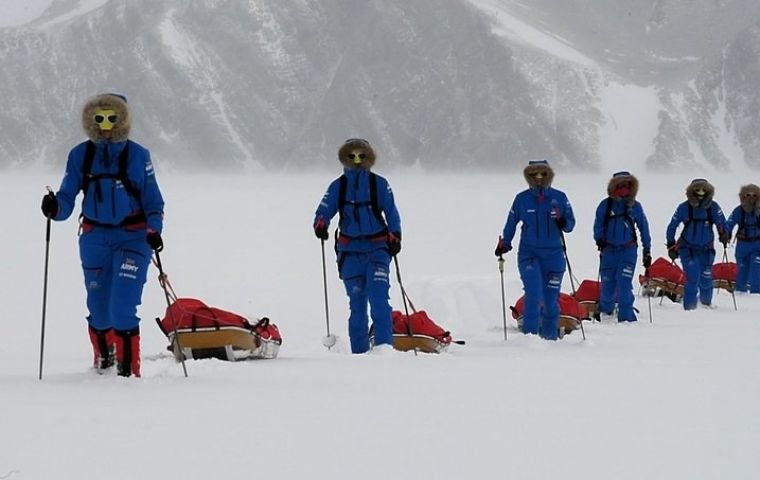 Over the last two months the team travelled up to 43kms a day, navigating crevasse fields whilst pulling sledges weighing up to 80kg and battling temperatures as low as -40°C.