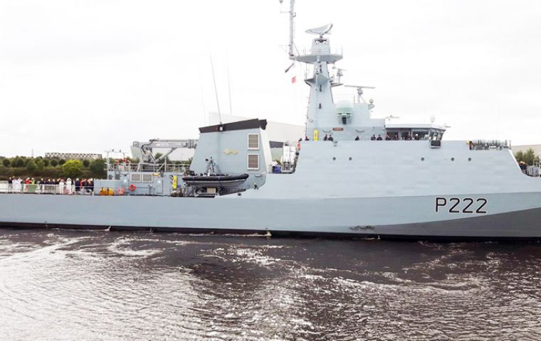 Royal Navy received the new Offshore Patrol Vessel HMS Forth — MercoPress