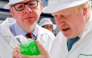 Johnson joins government colleagues as Environment Secretary Michael Gove (L), and even Prime Minister Theresa May, who has been talking tough on plastic