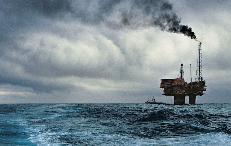 The offshore Sea Lion oilfield, located in the North Falklands Basin approximately 120 miles to the north of the Falkland Islands.
