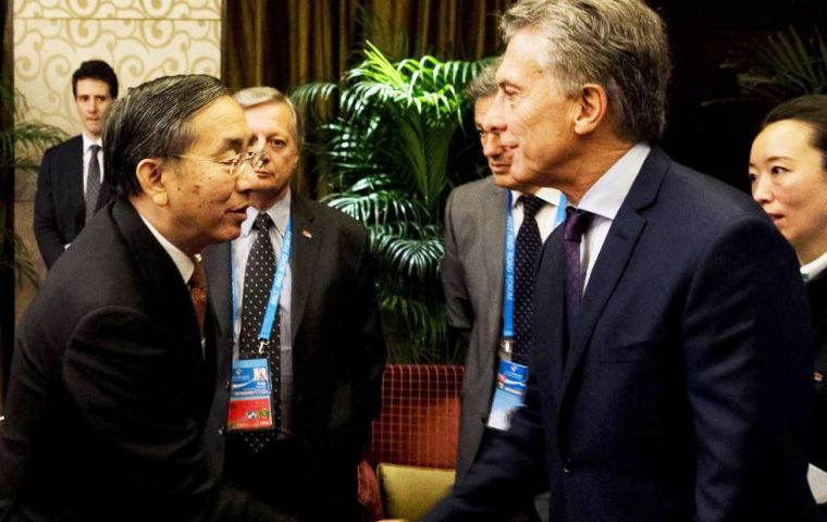 Macri and Xiao discussed bilateral cooperation and China’s “One Belt, One Road” infrastructure project involving more than 68 countries and 40% of global GDP