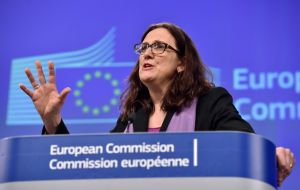 EU Trade Commissioner Cecilia Malmstrom is expected in Mexico City in the week starting Feb. 19 to help push talks to a close