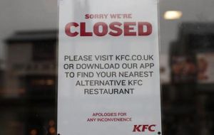 KFC has set up a web page where “fans” can find their nearest outlet that is still open. However, 80% of KFC outlets are run on a franchise basis. 