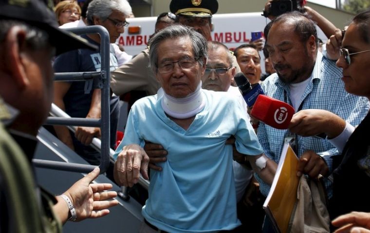 Fujimori, 79, was pardoned by the current Peruvian president, Pedro Pablo Kuczynski, on December 24 on humanitarian grounds because of ill health.