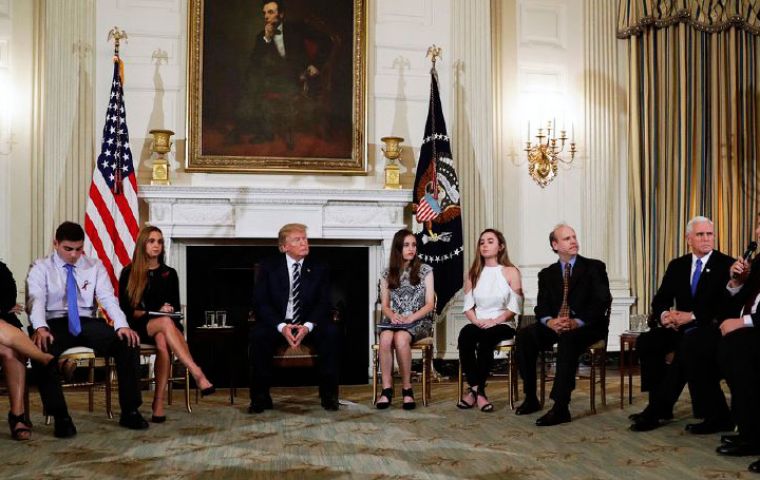 “We'll be very strong on background checks, very strong emphasis on the mental health of somebody,” Trump told Marjory Stoneman Douglas High School
