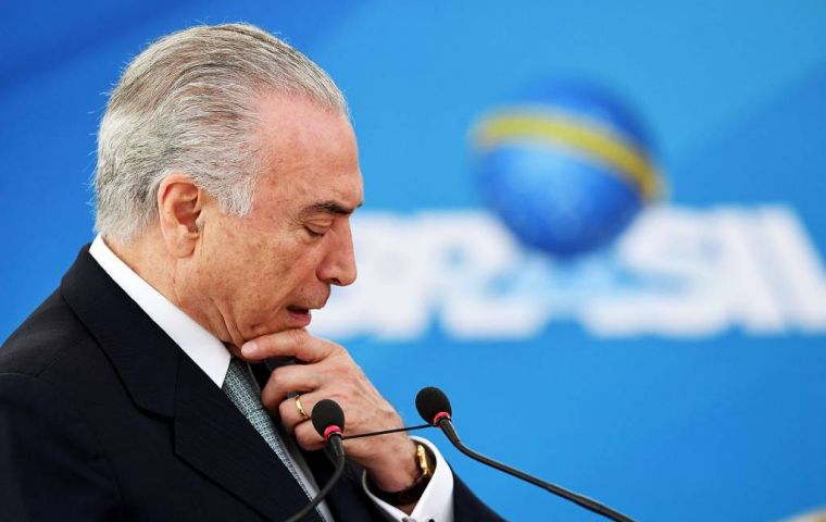 The case refers to a dinner at Temer's residence, Jaburu Palace, in May 2014, at which an illegal payment of 10 million Reais (US$3,08m) was allegedly agreed.