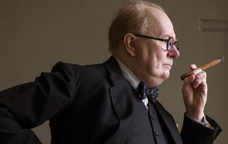 Oldman played Churchill in the historical drama “Darkest Hour”