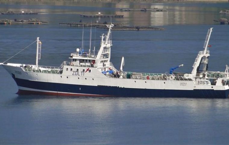 Castelo carried out a pre-recruitment survey of Loligo and reported that the seals which had caused problems last season no longer seemed to be present (Pic MarineTraffic.com)