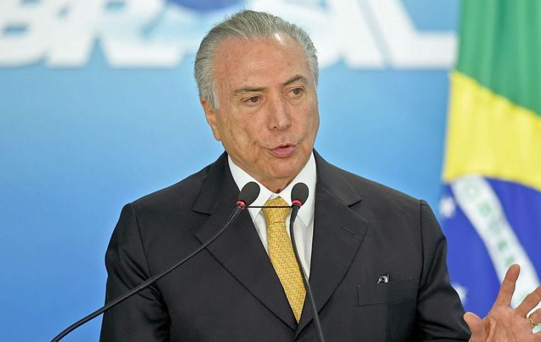 Temer urged Brazilian steel producers and their U.S. clients to work together in lobbying the U.S. government and Congress to modify the tariffs