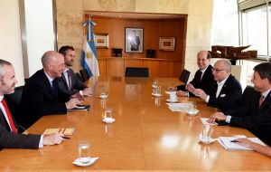 Minister Faurie and ambassador Kent also addressed issues related to the Falklands, such as the resurrection of the South Atlantic Fisheries Commission