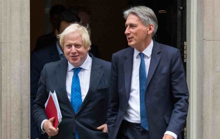 Hammond (R) will be participating in the G20 finance ministers meeting next week and Boris Johnson (L) will be in Buenos Aires in May. 