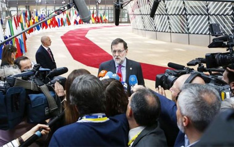 Mr Rajoy was speaking to Spanish reporters after EU leaders cleared a deal on Britain’s 21-month transition to Brexit and approved guidelines