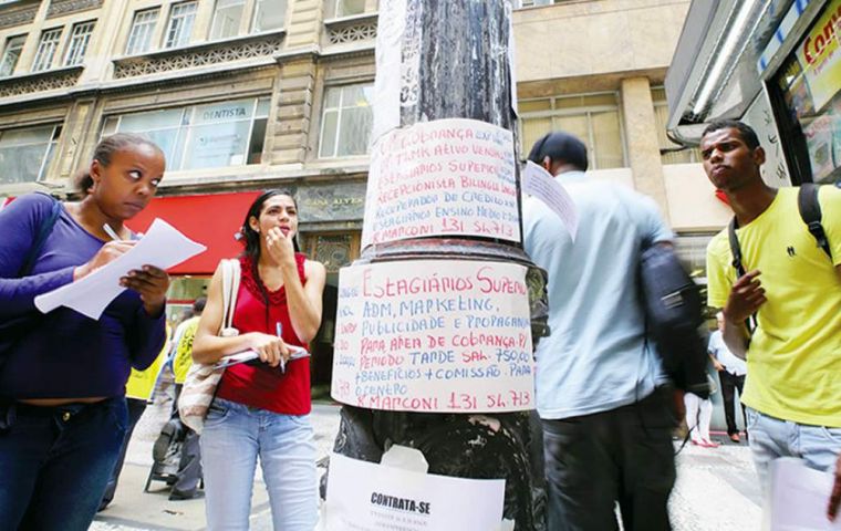 The unemployment rate in Brazil was at 12.2% in the quarter ended in January and at 12.0% in the last quarter of 2017. 