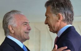 Temer and Macri condemned the use of chemical weapons but were not enthusiastic about the bombing of targets in Syria