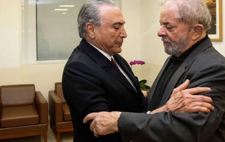 This group is led by Lula who was sentenced to 12 years in jail; president Temer is accused two cases and targeted by two ongoing investigations