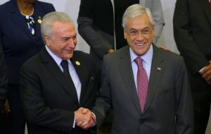 Sebastián Piñera started a commercial tour in Brazil last Thursday, in which he avoids Uruguay because the Free Trade Agreement (FTA) with Chile is blocked in the Uruguayan Parliament since 2016.