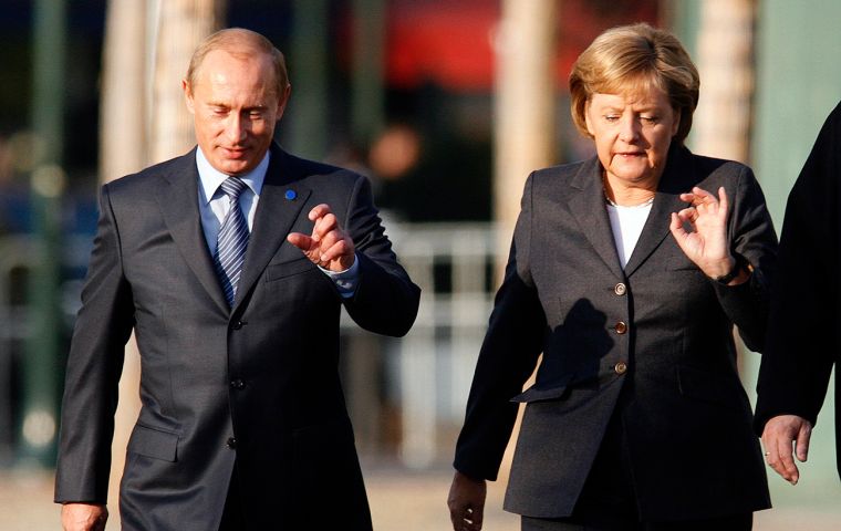 Putin and Merkel also discussed the situation in Syria as well as the chancellor's planned working visit to Russia next week, Moscow said.
