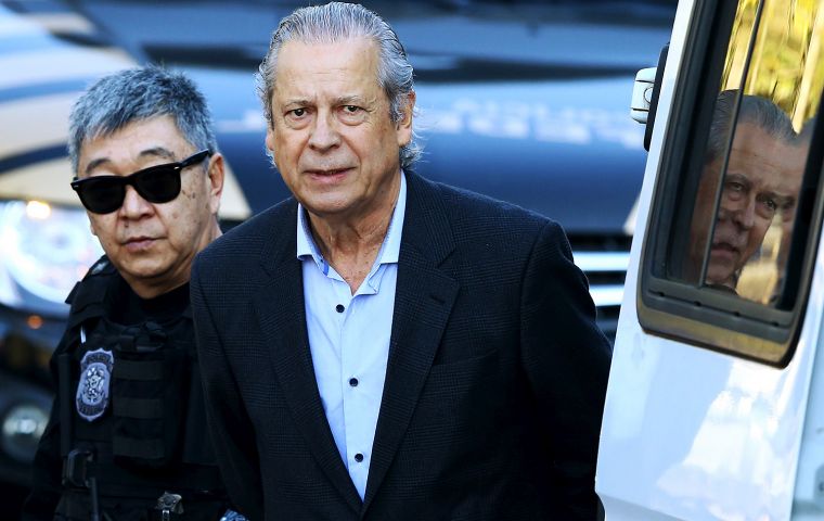 Dirceu was jailed in Papuda, near Brasilia, and could next be transferred to the city of Curitiba, where the giant “Car Wash” anti-corruption operation is based
