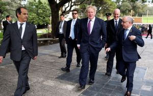 Mr. Johnson joined Foreign Minister Faurie, Defense Minister Aguad, Security Minister Patricia Bullrich and UK Ambassador Mark Kent at the ceremony