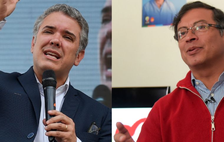 The latest opinion polls released had Duque with an eleven percentage points lead. If no candidate gets a majority on May 27, a runoff vote will be held on June 17.
