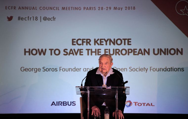 Addressing the European Council on Foreign Affairs, a think tank he helped found, Soros said: “Divorce will be a long process, taking more than five years”.
