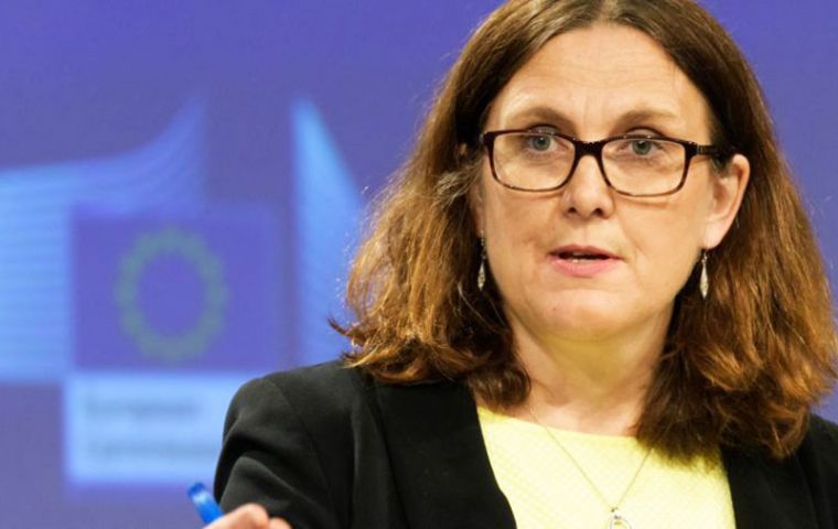 EU Trade Commissioner Cecilia Malmstrom said she hoped for progress on difficult issues this week, but cautioned that further talks would be required.