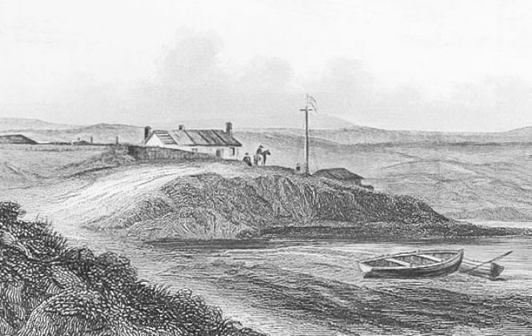 Drawings of early settlements in the Falkland Islands