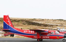 FIGAS has a fleet of five Islanders, one of which is a Maritime Patrol aircraft 