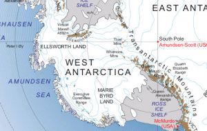 West Antarctica contributed the most ice loss from the continent, shedding nearly 160 billion tons each year since 2012
