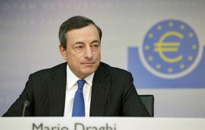President Mario Draghi acknowledged the bloc's recovery had stuttered recently but said underlying growth remained strong