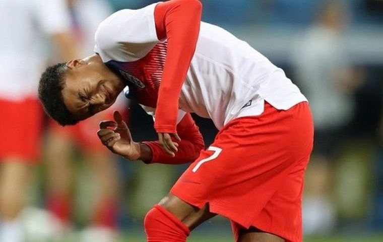 Players from England and Tunisia had to use mosquito repellent before taking to the pitch at the Volgograd Arena