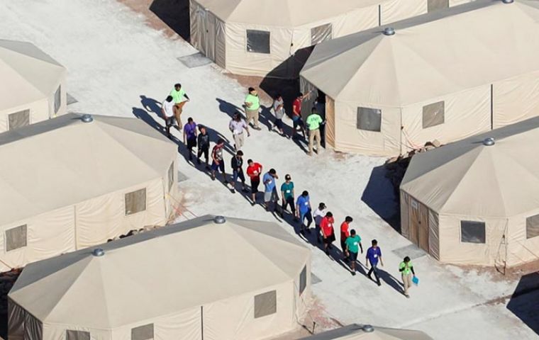 The tent camps where the immigrants' children are detained 