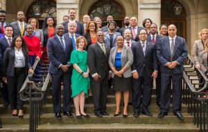MLA Barkman with other Overseas Territories representatives. Pic: A How