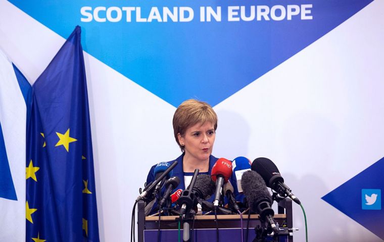 Scottish First Minister accused the UK government of “ripping up” the devolution settlement. (GEOFFROY VAN DER HASSELT—AFP/Getty Images)