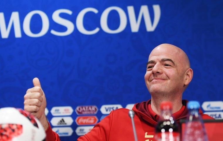 Infantino commended everyone “involved in the participation, organization of the World Cup”, making sure to thank Russia and president Vladimir Putin