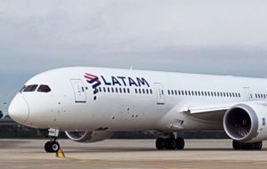 The Latam airlink with Punta Arenas, Chile, operating from MPA complex