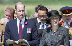 Prince William, Duke of Cambridge and Prime Minister, Theresa May, were among the distinguished attendants of the ceremony at Amiens Cathedral 