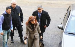 Cristina Fernandez appeared in court and in a written statement said the accusations by Federal Judge Claudio Bonadio are false and politically motivated.