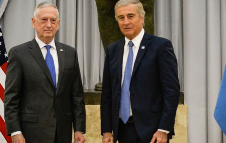 Mattis and Aguad announced no specific agreements, but both said they hope for better defense relations between their two countries