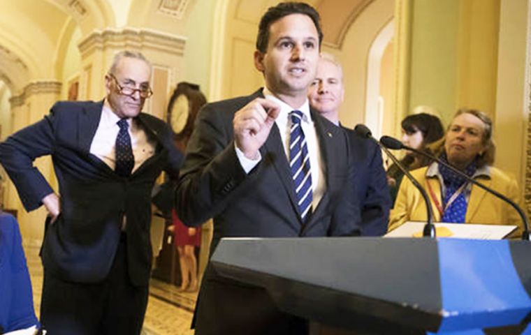 The resolution brought forth by Hawaii Sen. Brian Schatz and Senate Minority Leader Chuck Schumer affirmed “that the press is not the enemy of the people” (Pic AP)