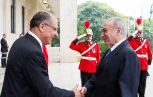 Temer told Folha de S.Paulo he sees ex Sao Paulo Gov. Geraldo Alckmin of the Brazilian Social Democracy Party as a candidate who would carry on his work