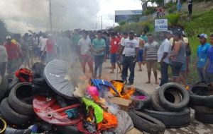 Angry Brazilians destroyed tents used by Venezuelans to camp out in the street near the bus station and set fire to belongings the immigrants left behind