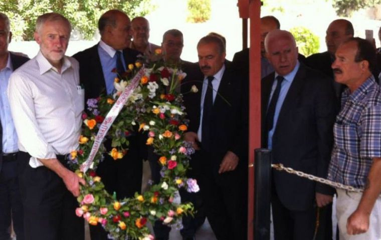 A photograph in the Daily Mail showed the Labour leader laying a wreath in a cemetery in Tunisia four years ago