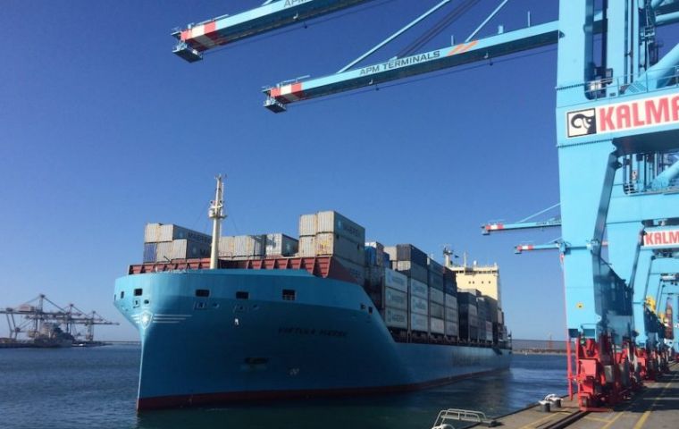 Venta Maersk and carrying 3,600 containers, hopes to reach St Petersburg by late September. That could be up to 14 days faster than the route via the Suez Canal