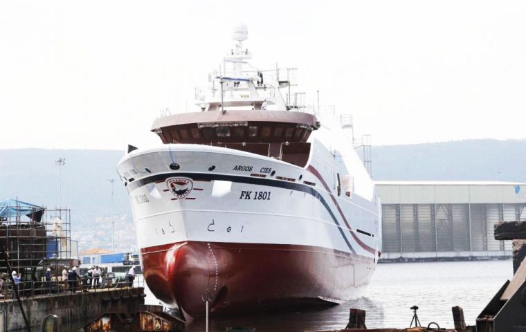 Argos Cies is 75 metres long, has 1,998 gross tonnage and will carry up to 50 crew members. She will be delivered by Nodosa shipyard at a cost of €21 million