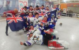 A victorious Penguins team after the final (Pic Sam Cockwell)