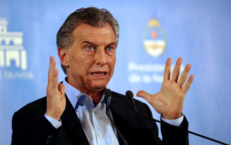 President Macri addressing the nation early Monday