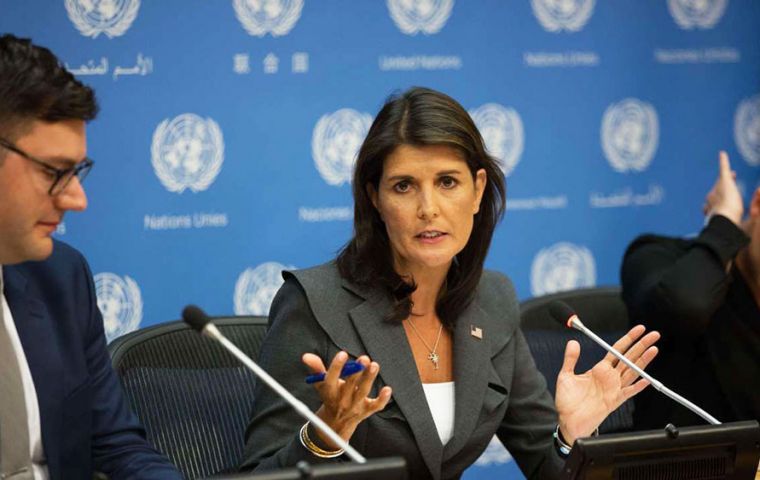  “When human rights are denied, the violence and instability that follow spill over borders,” US ambassador Nikki Haley said, comparing Nicaragua to Venezuela