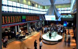 Bovespa index up more than 1% as the country's currency, the real, gained about 0.78%